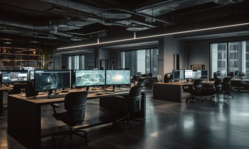 modern-office-design-with-computer-equipment-inside-generated-by-ai_188544-22422